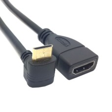90 degree Up Angle Mini HDMI Male to Standard HDMI Female Cable / Jumper / Feeder / Cord 90 degree Up Angle Mini HDMI Male to Standard HDMI Female Cable / Jumper / Feeder / Cord