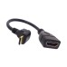 90 degree Down Angle Mini HDMI Male to Standard HDMI Female Cable / Jumper / Feeder / Cord 90 degree Down Angle Mini HDMI Male to Standard HDMI Female Cable / Jumper / Feeder / Cord