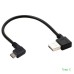 Super Short Right Angle USB A Male to Right Angle Micro USB Male Adapter Cable (USB-A to Micro USB Extension Cord)