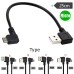 Super Short Right Angle USB A Male to Right Angle Micro USB Male Adapter Cable (USB-A to Micro USB Extension Cord)