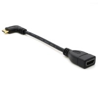 Mini HDMI Male Right 90 degrees Angle Cable to HDMI Female Connector Cable Adapter (Cord) Mini HDMI Male Right 90 degrees Angle Cable to HDMI Female Connector Cable Adapter (Cord)