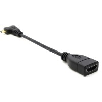 90 degree Right-Angled Micro-HDMI (Male) to HDMI (Female) Adapter Cable / Cord 90 degree Right-Angled Micro-HDMI (Male) to HDMI (Female) Adapter Cable / Cord