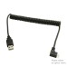 Retractable Coil Right Angle USB A Male to Right Angle Micro USB Cable / Cord for Smartphones Retractable Coil Right Angle USB A Male to Right Angle Micro USB Cable / Cord for Smartphones