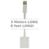 2M (6 feet) 8-pin Lightning Extension Cable for iPhones / iPads / iPods