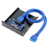 USB 3.0 Type-A & USB 3.1 Type-C USB-C Dual Port to Motherboard 20Pin Front Panel for 3.5" Floppy Bay USB 3.0 Type-A & USB 3.1 Type-C USB-C Dual Port to Motherboard 20Pin Front Panel for 3.5" Floppy Bay