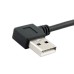 Super Short 90degree Angled USB-A Male to Panel Mount USB-A Female Extension Cable / Adapter