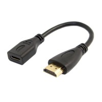 Super Short HDMI 1.4 Type A Male to Mini HDMI 1.4 Type C Female Extension Adapter Cable for HDTVs