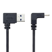 Angled USB-C Male to Left-Angled (or Right-Angled) USB 3.0 Male Data Cable for Computer & Smartphone Angled USB-C Male to Left-Angled (or Right-Angled) USB 3.0 Male Data Cable for Computer & Smartphone