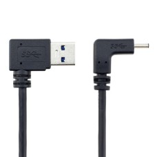 Angled USB-C Male to Left-Angled (or Right-Angled) USB 3.0 Male Data Cable for Computer & Smartphone Angled USB-C Male to Left-Angled (or Right-Angled) USB 3.0 Male Data Cable for Computer & Smartphone