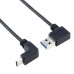 Angled USB-C Male to Left-Angled (or Right-Angled) USB 3.0 Male Data Cable for Computer & Smartphone Angled USB-C Male to Left-Angled (or Right-Angled) USB 3.0 Male Data Cable for Computer & Smartphone