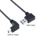 Angled USB-C Male to Left-Angled (or Right-Angled) USB 3.0 Male Data Cable for Computer & Smartphone Angled USB-C Male to Left-Angled (or Right-Angled) USB 3.0 Male Data Cable for Computer & Smartphone