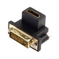 90 Degree Down Angled DVI Male to HDMI Female Adapter for Computer & HDTV