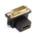 90 Degree Down Angled DVI Male to HDMI Female Adapter for Computer & HDTV