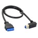 90 Degree Left angled USB 3.0 B Type Male to Motherboard 19pin Header Cable 50cm