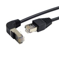Down-Angle 90 Degree 8P8C FTP STP UTP Cat 5e Male to Male Lan Ethernet Network Cable