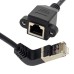 Up Angled 90 Degree Panel Mount 8P8C FTP STP UTP Cat 5e Male to Female Lan Ethernet Network Cable