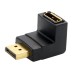 Angled (90-Degree) DisplayPort Male to DisplayPort Female Adapter / Extender / Extension Connector