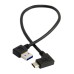 Short 30cm Left / Right Angled USB-A to Angled USB-C Extender Cord / Extension Cable for Phones