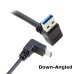 Angled USB-C Male to Up Angled (or Down-Angled) USB 3.0 Male Data Cable for Computer & Smartphones