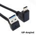 Angled USB-C Male to Up Angled (or Down-Angled) USB 3.0 Male Data Cable for Computer & Smartphones
