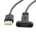 Super Short Panel Mount USB-C Female to USB-A Male Extension Cable / Adapter Cable