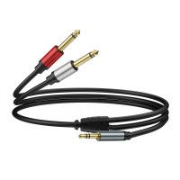 3.5mm 1/8" Aux Stereo Audio (TRS) Male to Dual 1/4 Inch 6.35mm Mono TS Male Y Splitter Cable 3.5mm 1/8" Aux Stereo Audio (TRS) Male to Dual 1/4 Inch 6.35mm Mono TS Male Y Splitter Cable
