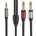 3.5mm 1/8" Aux Stereo Audio (TRS) Male to Dual 1/4 Inch 6.35mm Mono TS Male Y Splitter Cable