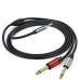 3.5mm 1/8" Aux Stereo Audio (TRS) Male to Dual 1/4 Inch 6.35mm Mono TS Male Y Splitter Cable