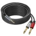 3.5mm 1/8" Aux Stereo Audio (TRS) Male to Dual 1/4 Inch 6.35mm Mono TS Male Y Splitter Cable