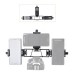 Multi-Mount for Attaching 3 Smartphones / iPhones with 1/4"-20 Thread Camera Tripod Ballhead Multi-Mount for Attaching 3 Smartphones / iPhones with 1/4"-20 Thread Camera Tripod Ballhead
