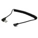 Coil Retractable Dual Angled USB Type-A to USB Type-C Extension Cable for Smartphone Charger / Data