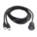 Boat / Motorcycle / Car Dual USB AUX Flush Mount Waterproof Extension Dash Panel Cable