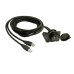 Boat / Motorcycle / Car Dual USB AUX Flush Mount Waterproof Extension Dash Panel Cable