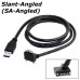 Up / Down / Left / Right Angled Micro USB 3.0 Cable, Panel Mount Screw Hole Flange – USB Type A Male to Micro B Male for Industrial Cameras, Photography, Data Transfer