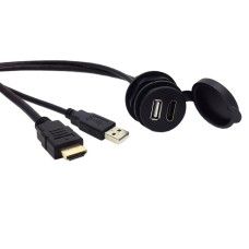 Boat / Motorcycle / Car USB / HDMI AUX Flush Mount Waterproof Extension Dash Pannel Cable Boat / Motorcycle / Car USB / HDMI AUX Flush Mount Waterproof Extension Dash Pannel Cable