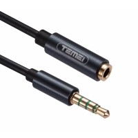 3.5mm 4-pole Male to Female Aux Audio Cable for Headphone / iPhone / Smartphones / Home Stereo