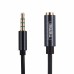 3.5mm 4-pole Male to Female Aux Audio Cable for Headphone / iPhone / Smartphones / Home Stereo 3.5mm 4-pole Male to Female Aux Audio Cable for Headphone / iPhone / Smartphones / Home Stereo