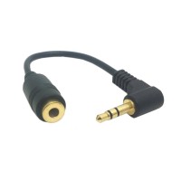Super Short 90 degree Angled 3-pole 3.5mm Audio Aux Male to Female Cable Adapter Super Short 90 degree Angled 3-pole 3.5mm Audio Aux Male to Female Cable Adapter