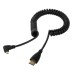 6.6ft / 2m Long Premium Curl Spring / Coiled Retractable HDMI Male to Angled Micro HDMI Male Cable