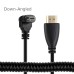 6.6ft / 2m Long Premium Curl Spring / Coiled Retractable HDMI Male to Angled Micro HDMI Male Cable