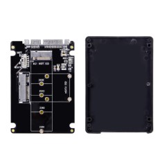 Combo M.2 NGFF B-key & mSATA SSD to SATA 3.0 Adapter Converter Case Enclosure with Switch
