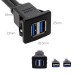 1M / 3.3ft Waterproof Dual USB 3.0 Extension Latch Mount Car AUX Cable for Dashboard Panel