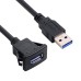 1M / 3.3ft Waterproof Single USB 3.0 Extension Latch Mount Car AUX Cable for Dashboard Panel