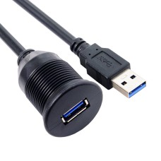 1M 3.3ft Waterproof USB 3.0 Extension AUX Flush Mount Car Mount Extension Cable for Dashboard Panel