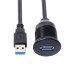 1M 3.3ft Waterproof USB 3.0 Extension AUX Flush Mount Car Mount Extension Cable for Dashboard Panel
