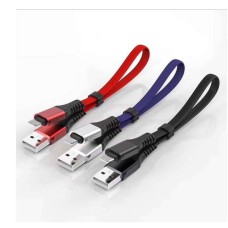 Nylon Braided Portable Short USB A Male to USB-C Male Charger Cable for Smartphones Nylon Braided Portable Short USB A Male to USB-C Male Charger Cable for Smartphones