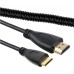 6.6ft 2M Long Curl Spring / Coiled Retractable / Stretchable Mini HDMI Male to HDMI Female Cable
