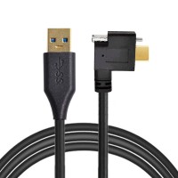 90 Deg Right Angle Single-Screwed Panel Mount USB-C Data Extension Cable for Phones, Cameras 90 Deg Right Angle Single-Screwed Panel Mount USB-C Data Extension Cable for Phones, Cameras
