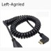 6ft / 1.8m Long Premium Curl Spring / Coiled Retractable HDMI Male to Angled Mini HDMI Male Cable