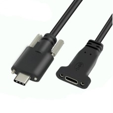 2M / 6.6ft Double / Dual Panel Mount USB-C Male to USB-C Female Extension Cable / Extender Cord 2M / 6.6ft Double / Dual Panel Mount USB-C Male to USB-C Female Extension Cable / Extender Cord